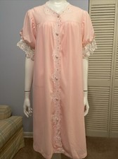 Vintage Val Mode Pink lingerie Set Peignoir Nightgown Robe Size Small