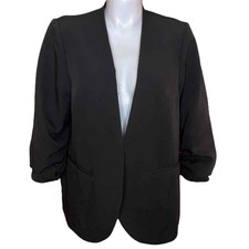 Eloquii Open Front Blazer With Ruched Sleeves Size 22