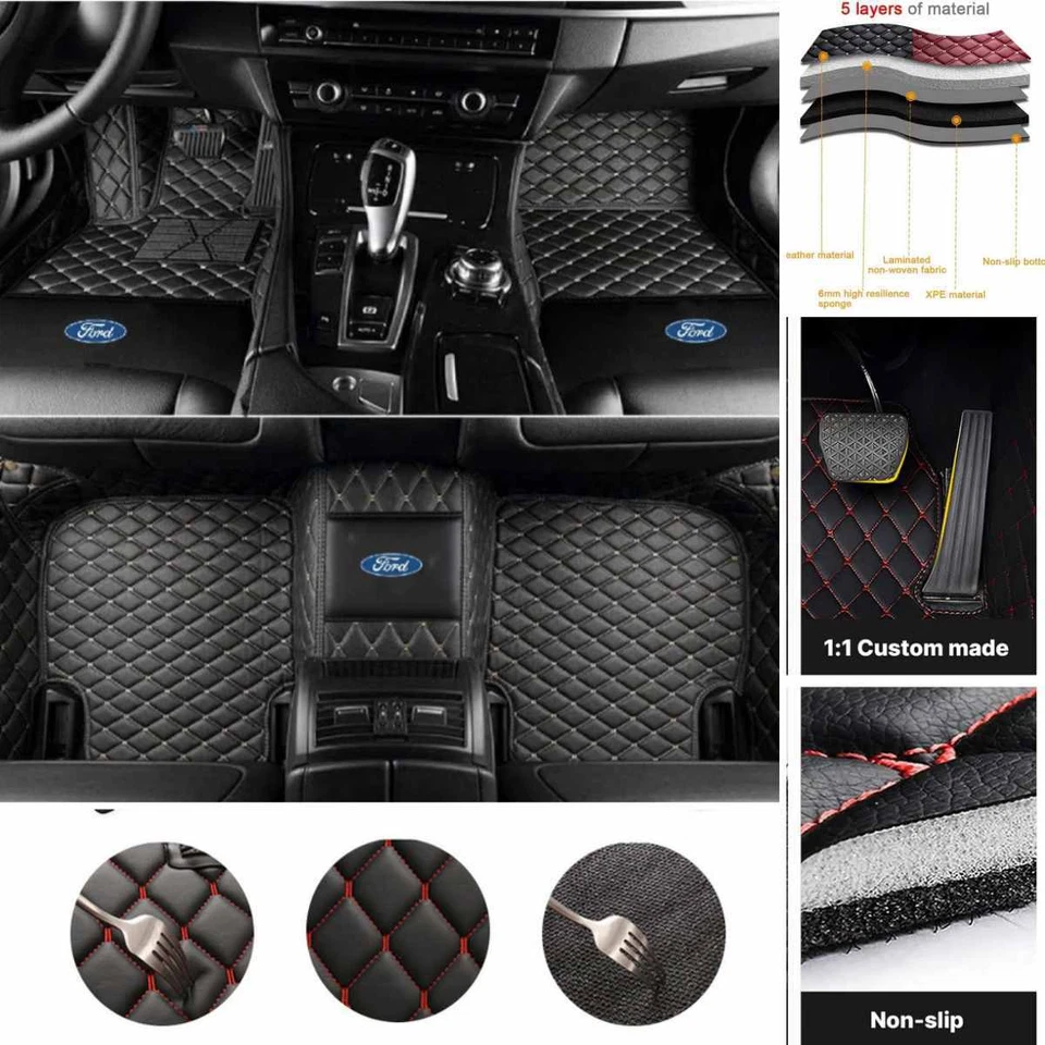 Alfombrillas impermeables para automóviles Ford todos los modelos revestimientos de automóviles alfombras de lujo personalizadas Foto 2 de 4