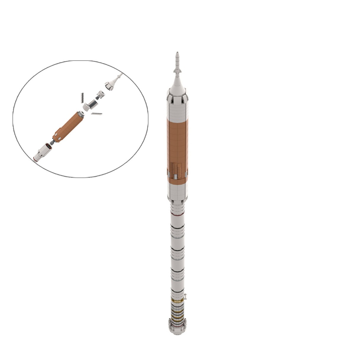 Rocket 1:110 Scale Carrier Rocket 516 Parts Building Kit MOC