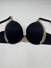 SOMA Embreseable Size 34 C Black Lined Demi Underwire Bra