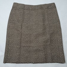 Ann Taylor LOFT Size 4 Lined Animal Print Pencil Skirt Cotton Silk Blend