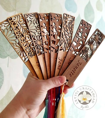 ARTFUL CRAFTSMEAD BY ARJ Personal Bookmarks Laser Cut Birch Plywood For Women Men Kids Teacher Engraved