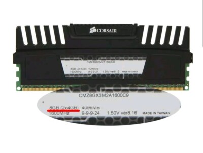 8GB Kit Corsair Vengeance (2 X 4GB) CMZ8GX3M2A1600C9 DDR3 CL9