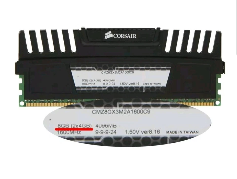8GB Kit Corsair Vengeance (2 X 4GB) CMZ8GX3M2A1600C9 DDR3 CL9 1600MHz Memory - Image 4 of 4