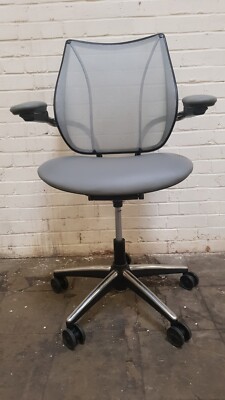 Humanscale Liberty Arbeitsstuhl grau Leder Sitz & Arm Computer Home Mesh Aeron