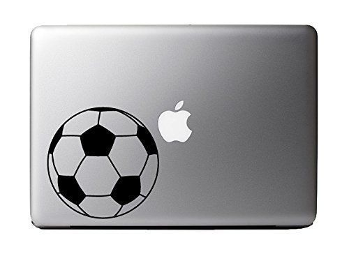 Soccer Ball Black Vinyl Decal Sticker for 13" Macbook Laptop Computer - Picture 1 of 1