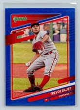 2021 Panini Donruss Blue Foile #204 Trevor Bauer Cincinnati Reds Baseball Cards