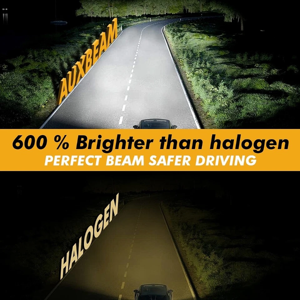 AUXBEAM Canbus HB5 LED 9007 Headlight Bulbs High Low Dual Beam 6500K Super White - Image 3 of 4