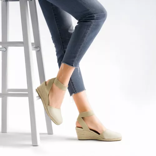 Damenschuhe Espadrilles Keilabsatz elastische Knöchelriemen eng anliegend elegante Schuhe - Bild 6 von 38