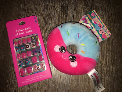 Squeezamals Dessert Series Dave Donut 4-Inch Plush Claire s Stick On Nails Lot