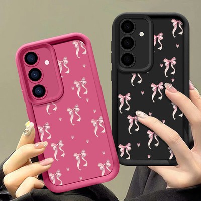 For Samsung S25 S24 Ultra S23 FE A16 A36 A56 A15 A55 Shockproof Bow Case Cover