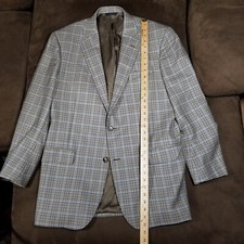 VTG BROOKS BROS 1818 MADISON WOOL BLAZER HOUNDS TOOTH MADE IN USA 44L