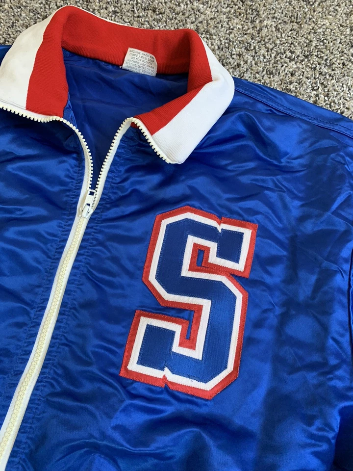 Chaqueta Bomber Vintage Betlin Philadelphia 76ers Satén Talla XL 70s 80s NBA Foto 3 de 4