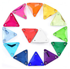 Triangle Colour Glass Rhinestone Sew On Crystal Jewels Dress Flatback Beads