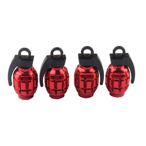 4pcs Tire Wheel Valve Stem Cap Set Metal Grenade Bomb Air Dust Cover Caps Trim - Imagen 5 de 10