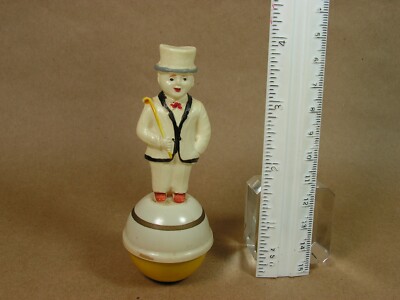 Vintage Celluloid Roly Poly - Circus Ringmaster - Man in Top Hat - Germany L00K!