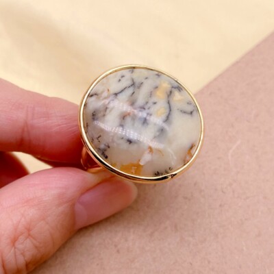 Big Stone Rings White Opal Ering Jewelry Fashion Party Adjustable