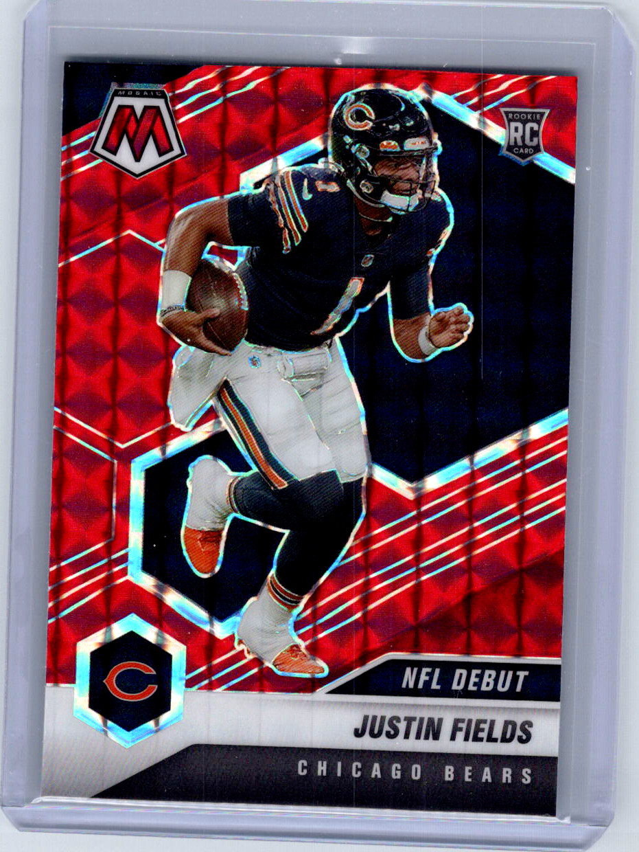 JUSTIN FIELDS 2021 Panini Mosaic NFL DEBUT RED PRIZM RC Steelers #242
