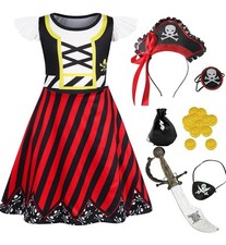 NWT Toddler Kids Halloween Pirate Dress Costume Cosplay In 4T/5T