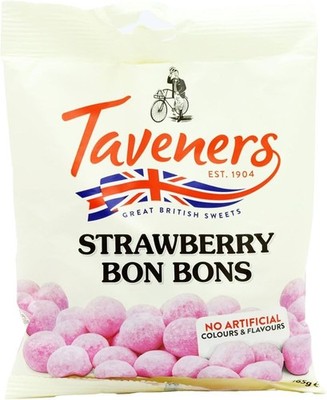 1X 165G Taveners Erdbeere Bon Bons Süßigkeiten - NEU VERSIEGELT UK LAGER