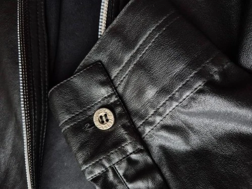 Vintage VERSACE JEANS COUTURE Black Polyurethane leather Shirt Jacket Medusa image 8