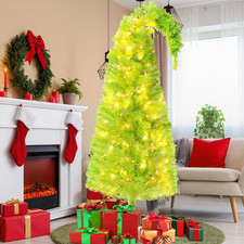 5FT Pre-Lit Artificial Christmas Tree with 100 LED Lights for Indoor/Outdoor Use