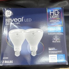 GE Reveal HD LED BR30 Floodlight Bulbs 9W Soft White Dimmable 2pk