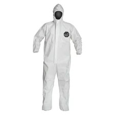 Dupont Nb127swh2x002500 Hooded Disposable Coveralls, 2Xl, White, Zipper