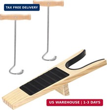 OwnMy Set of 3 Wooden Boot Jack Boot Remover Hooks for Work/Cowboy Boots, Indoor