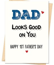 First Fathers Day Card Gifts for New Dad,Funny 1st Father's Day Card Gift for Ne