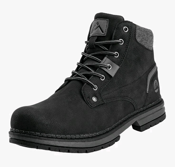 CC-Los Men's Winter Snow Boots with Sherpa Fleece Lining Waterproof, 41
