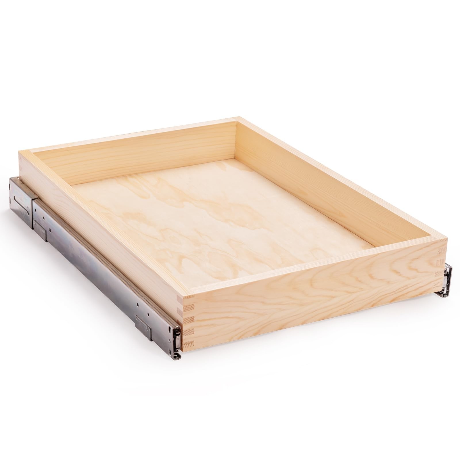 22&rdquo;W x 21&rdquo;D x 3&rdquo;H Soft Close Slide Out Wood Drawer Org