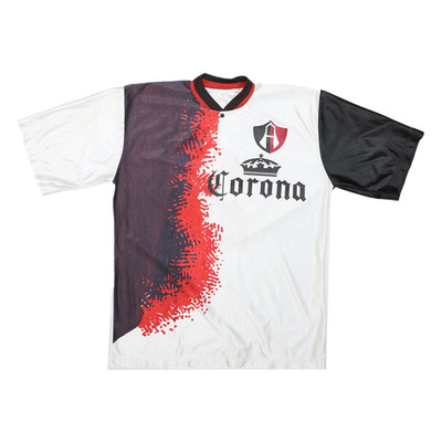Herren Schwarz Weiß Grafik T-Shirt L Kurzarm Rundhals Corona Crest Print