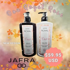 Jafra Royal Rose Body Oil and Lotion 16.9oz - NEW DESIGN