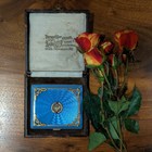 Russian Britsyn Cigarette Case 88 Silver Gilt Double Sided Guilloche Enamel Box