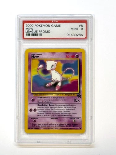 2000 Pokémon League Promo Mew #8 PSA 9 Mint WOTC Black Star Promo