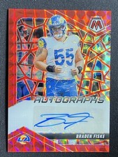 Braden Fiske 2025 Panini Mosaic Football Autographs Red Mosaic /199 #AMC-BFE