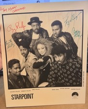 STARPOINT FULL Band Signed 8x10 Renee Diggs + 5 Vintage 80's R&B Band RARE JSA