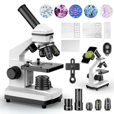Compound Microscope - 100X-2000X High-Power Biological Microscope White 