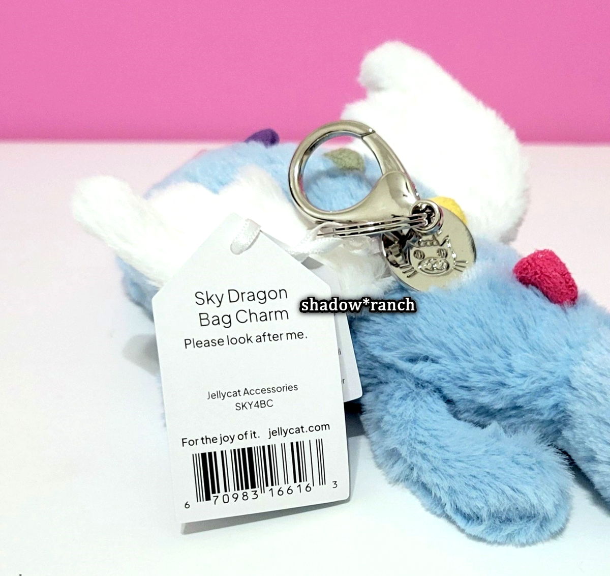 Jellycat Sky Dragon Bag Charm + Dust Bag - Authentic - Brand New