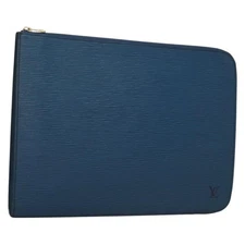 LOUIS VUITTON Epi Poche Document Briefcase Blue M54495 LV Auth yk19016