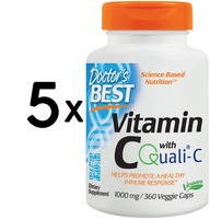 5 X Doctors Best Vitamin C With Quali-C, 1000Mg - 360 Vcaps (279,99 Eur/Kg)
