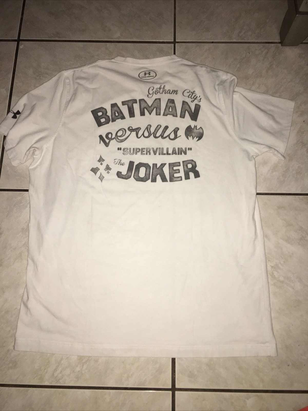 Under Armour X DC Comics Batman Vs The Joker White Used thumbnail 8