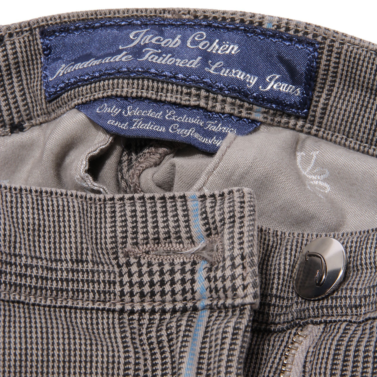 6449AB pantalone donna JACOB COHEN grey/light blue checked trouser woman image 4