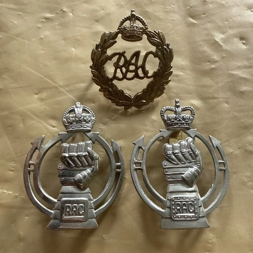 Bb336- 3x WW1 & WW2 British Royal Armoured Corps Regiment Cap Badges