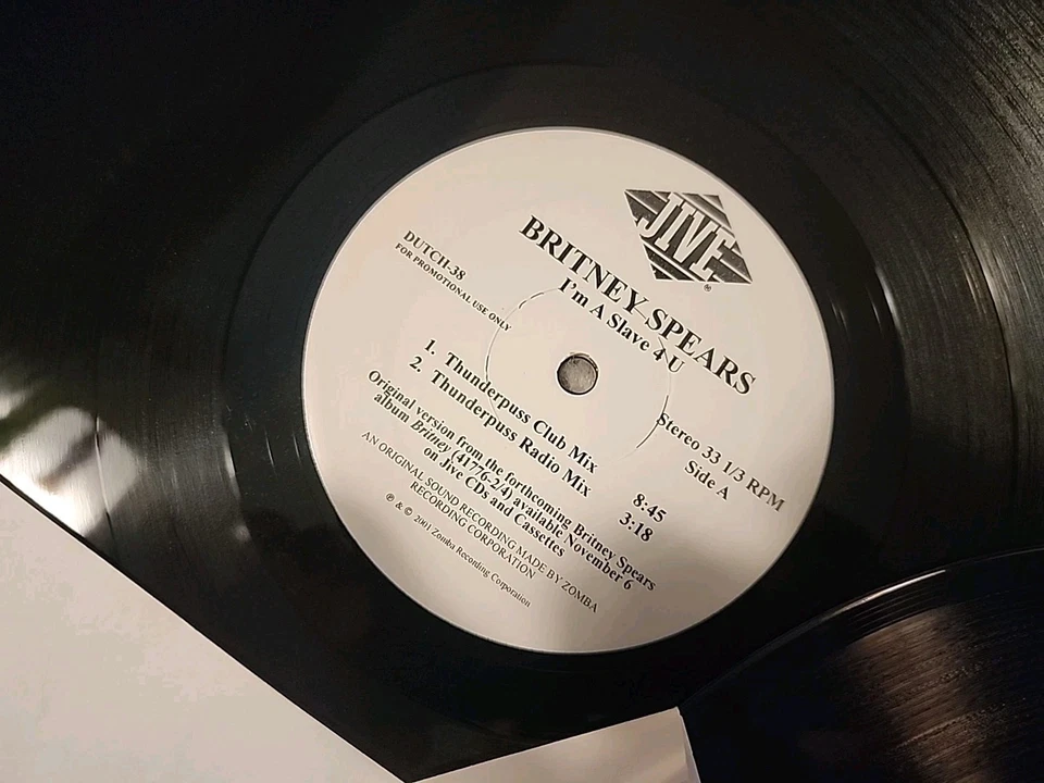 Britney Spears I'm A Slave 4 U The 1ST 2001 Promo 2x Vinyl DUTCH-38 OG LP EX  - Image 3 of 4