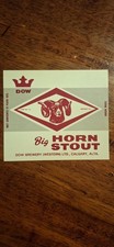 Vintage Dow Big Horn Stout Beer Label – Calgary Alberta – 1940s Western Canada