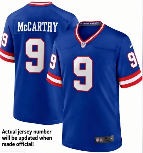 JJ McCarthy New York Giants Jersey Blue + Alternate 2026 All STITCHED