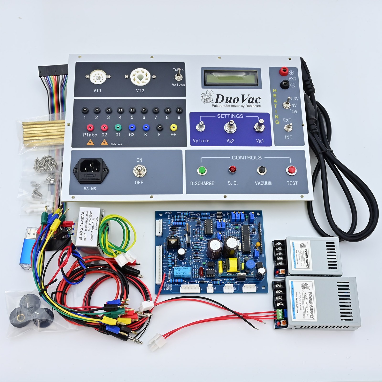 Digital vacuum tube tester KIT, Duokit 3 with the front panel, max Vp=500V